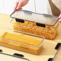 Hộp lưu trữ hình chữ nhật cấp thực phẩm, lọ ngũ cốc kín, thùng đựng mì và mì