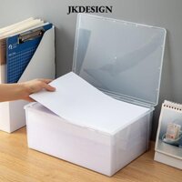 Hộp lưu trữ JKDESIGN, Hộp lưu trữ đồ dùng văn phòng gia đình chống bụi bằng nhựa, Hộp sắp xếp giấy A4 trong suốt Giấy A4