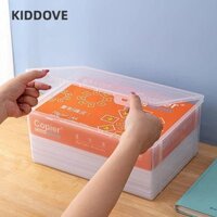 Hộp lưu trữ KIDDOVE, Hộp lưu trữ đồ dùng văn phòng gia đình chống bụi bằng nhựa, Hộp sắp xếp giấy A4 trong suốt bền Giấy A4