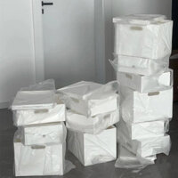 Hộp lưu trữ nhựa phong cách Nhật Bản, giỏ lưu trữ dày dạn, dung tích lớn cho đồ lặt vặt, đồ ăn nhẹ, đồ chơi, hộp tổ chức góc vuông