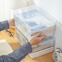 Hộp lưu trữ nhựa trong suốt, hộp tổ chức để bàn, hộp lưu trữ W0GF