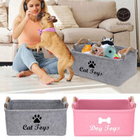 Hộp lưu trữ Relaxorox Dung tích lớn Đồ chơi thú cưng Hộp đựng đồ chơi có tay cầm bằng gỗ Giỏ lưu trữ nỉ Đồ dùng cho thú cưng