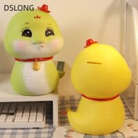 Hộp lưu trữ tiền xu DSLONG, Màu vàng xanh lá cây Dung tích lớn Rắn heo đất, Phim hoạt hình chất lượng cao Lọ tiền trang trí nội thất