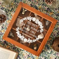 Hộp lưu trữ trang sức YITAQI Hộp đựng vòng tay có hoa văn bằng gỗ