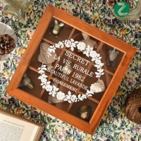 Hộp lưu trữ trang sức ZHAOCAIMAO Hộp đựng vòng tay có hoa văn chín lưới