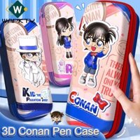 Hộp lưu trữ văn phòng phẩm WAPKTY, Bút chì trẻ em Phantom Thief dung tích lớn, Túi đựng bút thám tử Conan 3 lớp thời trang