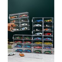 Hộp lưu trữ xe Hot Wheels, mô hình xe hợp kim TOMICA 1:64, đồ chơi trẻ em Tomica, giá đỡ trưng bày trong suốt