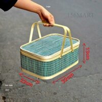 Hộp mành tre bằng mây tre cao cấp, hộp quà đa năng đựng bánh kẹo hủ hạt, trái cây