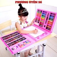 HỘP MÀU 208 CHI TIẾT, Bộ màu vẽ đa năng 208 chi tiết giúp bé học vẽ hiệu quả, hộp màu vẽ - MÃ: MAU883