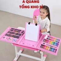 HỘP MÀU 208 CHI TIẾT,  Bộ màu vẽ đa năng 208 chi tiết giúp bé học vẽ hiệu quả, hộp màu vẽ đa năng - MA: HOPMAU47