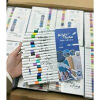 Hộp Màu Acrylic Marker 60 Màu - Hộp Bút Màu Acrylic 60 Chi Tiết, Hộp 60 Bút Màu Dạ Vẽ Trên Mọi Chất Liệu