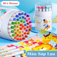 Hộp Màu Sáp Lụa, Màu Dầu An Toàn Không Dính Bẩn Tay Có Tay Cầm An Toàn Cho Bé Miababy