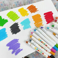 Hộp Màu Sáp Lụa, Màu Dầu An Toàn Không Dính Bẩn Tay Có Tay Cầm An Toàn Cho Bé (Bambi Silky Crayon)