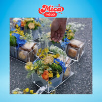 Hộp mica cắm hoa, đựng trái cây - Giỏ đựng hoa trong suốt - Hộp đựng mica - Hộp hoa trong suốt