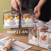 Hộp Mica Đựng Bánh Cupcake Nước Yến Set 10 Hộp Muffin Kem Su 2 4 6 Bánh Phụ Kiện Hộp Quà Tặng - HOP14