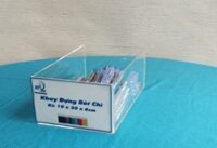 Hộp mica đựng bút viết – hộp đựng bút bi, bút chì kt 16x10x6cm