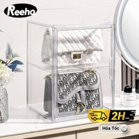 Hộp Mica Hộp Nhựa Trong Suốt Hộp Đựng Giày Túi Xách Mỹ Phẩm Hộp Trưng Bày Mô Hình Búp Bê REEHO