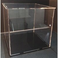 Hộp mica trong cỡ 35x30x cao 25cm, đế đen trưng bày sản phẩm mô hình dang lắp ghép (baotutran)