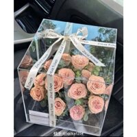 Hộp mica trong suốt cắm hoa, quà tặng 15-15-15cm