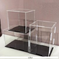 Hộp mica trong suốt - Cao 40cm Ngang 10-30cm -Trưng bày chống bụi mô hình - Sản phẩm lắp ghép