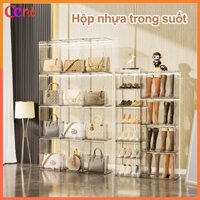 ⭐Hộp mica trong suốt.hộp trong suốt có nắp.Hộp bảo quản túi xách,giày dép, hộp nhựa trong suốt trưng