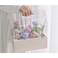 Hộp mica vali chữ nhật đựng hoa quà, bánh kem