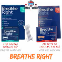 Hộp Miếng dán chống nghẹt mũi, chống ngáy (gáy) khi ngủ Breathe Right 72 miếng - Small Family