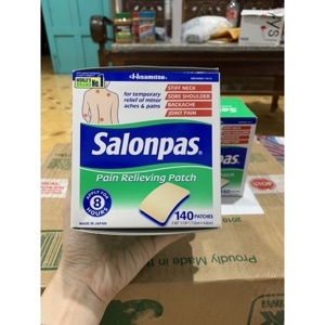 Hộp miếng dán giảm đau Salonpas Pain Relieving Patch - 140 miếng, Mỹ