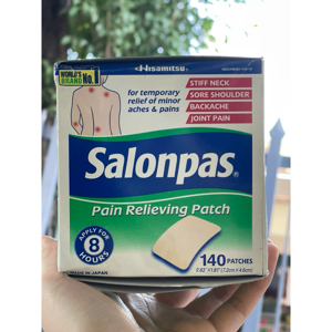 Hộp miếng dán giảm đau Salonpas Pain Relieving Patch - 140 miếng, Mỹ