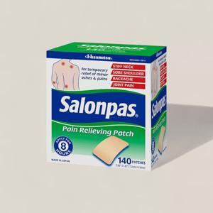 Hộp miếng dán giảm đau Salonpas Pain Relieving Patch - 140 miếng, Mỹ