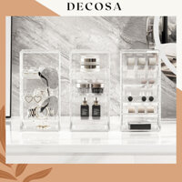 Hộp mini đựng son phấn trang sức mỹ phẩm nhựa trong gợn sóng