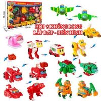 Hộp Mô Hình Đồ Chơi Gogo Dino Khủng Long Biến Hình Xe Chữa Cháy Cứu Hỏa Máy Bay Quà Sinh Nhật Cho Bé