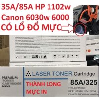 Hộp mực 35A 85A HP P1102w M1136 M1213nf M1132 M1137/M1139/M1212/M1217 Canon F166400 6000 6030 6030w MF3010 Có Lỗ Đổ Mực.