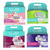Hộp mực Gillette Venus Razor Blade Refills Trà trắng, Dầu bơ, Sugarberry & Deluxe Smooth
