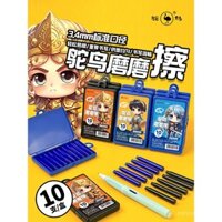 Hộp mực in nhiệt xóa được Ostrich, bút máy 3.4 cỡ, màu xanh pha lê, màu đen xóa được, hộp mực in nhiệt xóa được màu xanh đen, mực chai đặc biệt cho học sinh lớp ba