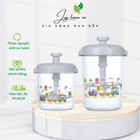 Hộp muối dưa cà thông minh nhựa VIỆT NHẬT - Nhỏ 4L5, lớn 6L - Núm xoay nén tự động - Chính hãng