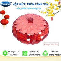 Hộp mứt hình tròn 5 ngăn cao cấp - Hồng Cánh Sen