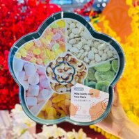 Hộp Mứt, Khay Đựng Mứt Bánh Kẹo Tết Đa Dạng Kiểu Dáng HARU Inochi - KHAY HARU HOA,XANH NHẠT