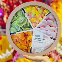Hộp Mứt, Khay Đựng Mứt Bánh Kẹo Tết Đa Dạng Kiểu Dáng HARU Inochi - KHAY HARU TRÒN,HỒNG NHẠT