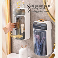 Hộp mỹ phẩm,hộp đựng đồ trang điểm tủ đựng cọ trang điểm treo tường có nắp chống bụi và chống thấm nước nắp xoay 360 độ