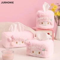 Hộp ngăn kéo để bàn JURHOMIE, Ngăn kéo khăn giấy gia dụng gắn trên ô tô My Melody, Hộp lưu trữ đơn giản sang trọng Kawaii thời trang Quà tặng sinh nhật
