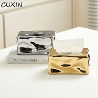 Hộp ngăn kéo giấy CUXIN, Hộp đựng khăn giấy kiểu INS bằng gốm, Quà tặng trang trí vuông Trang trí nhà cửa Hộp đựng khăn giấy Phòng khách