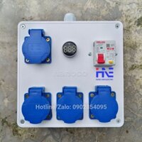 Hộp Nguồn Công Nghiệp 1 Pha - 4 Ổ Cắm 16A 250V 4000W - Kèm Aptomat & Đèn Báo Vôn - HV0402