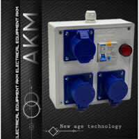 Hộp nguồn công nghiệp 16A có đèn báo pha đi kèm