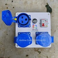 Hộp Nguồn Công Nghiệp Ổ Cắm Công Nghiệp 3 Chấu 16A 32A 250V - Kèm Đèn báo vôn - Dây Bên Trong Cadivi 2x4.0 - HV3C0302