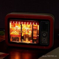 Hộp Nhà Miniature DIY Series Foodie Mới, Mô Hình Cửa Hàng Hộp Sắt Miniature, Quà Sinh Nhật Cho Các Cô Gái POVH