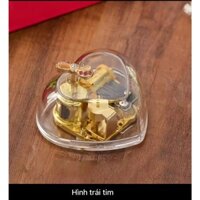 Hộp Nhạc Cơ Chế Acrylic Lên Dây Cót Trong Suốt quà sinh nhật giai điệu đẹp và chất lượng bên trong được mạ hợp kim vàng.