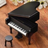 HỘP NHẠC GỖ PIANO MÀU ĐEN LÊN DÂY CÓT - HỘP NHẠC LÊN DÂY CỐT - MUSIC BOX PIANO