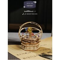 Hộp nhạc gỗ trang trí 3D tự lắp ráp Starry Night - Music box Robotime AMK51