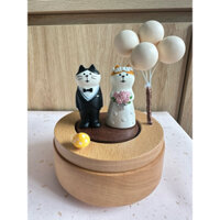 Hộp nhạc gỗ vặn dây cót thích hợp làm quà cưới (15)